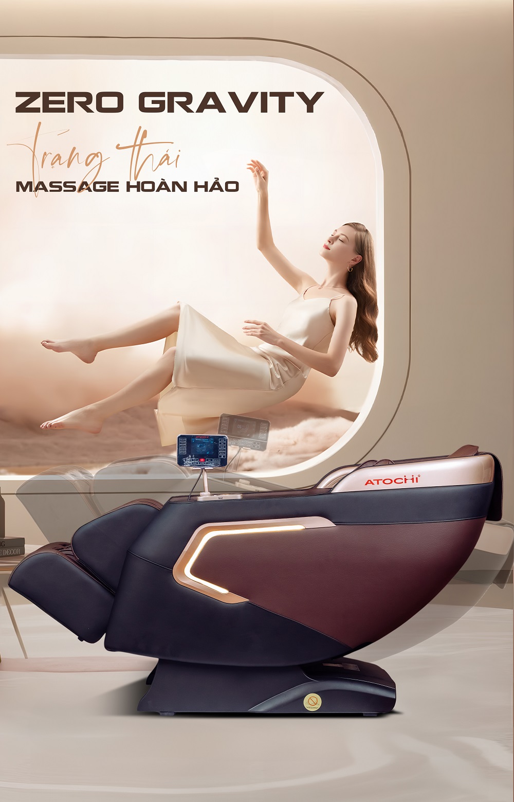 Massage không trọng lực trên AT-1152 giúp bạn thư giãn sâu toàn thân