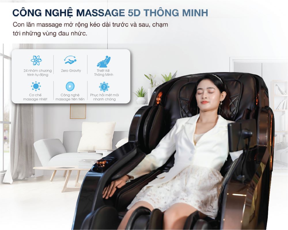 Công nghệ massage 5D thông minh hiện đại
