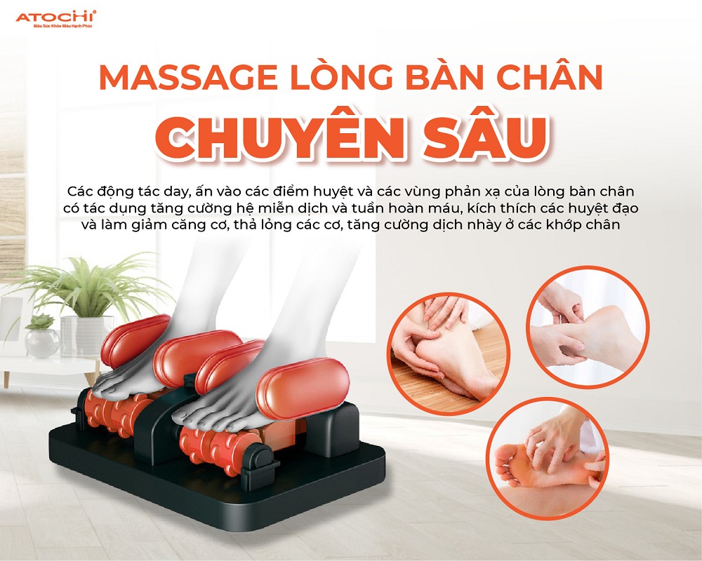 Tận hưởng massage chân chuyên sâu từ ghế massage Atochi G-81